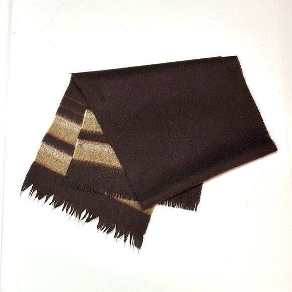 Men’s Wool Winter Scarf Chocolate Brown made in Uruguay - Picture 4 of 8